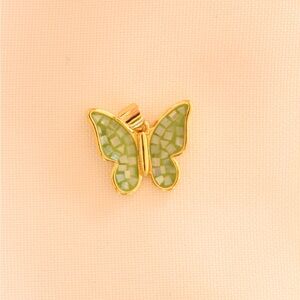Green butterfly necklace